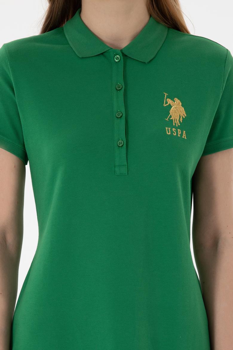 Kadın Yeşil Polo Yaka Mini Boy Örme Elbise - 50280069061
