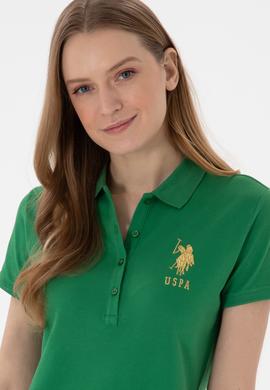 Kadın Yeşil Polo Yaka Mini Boy Örme Elbise - 50280069061