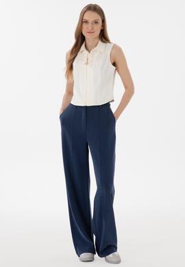 Kadın Lacivert Modal Karışımlı Loose Fit Örme Pantolon - 50300762014