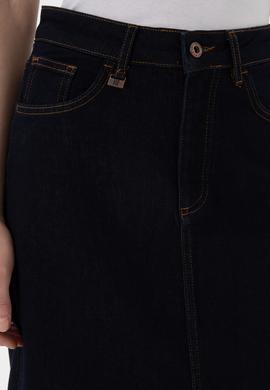 Kadın Koyu Mavi Jean Maxi Boy Etek - 50300149011