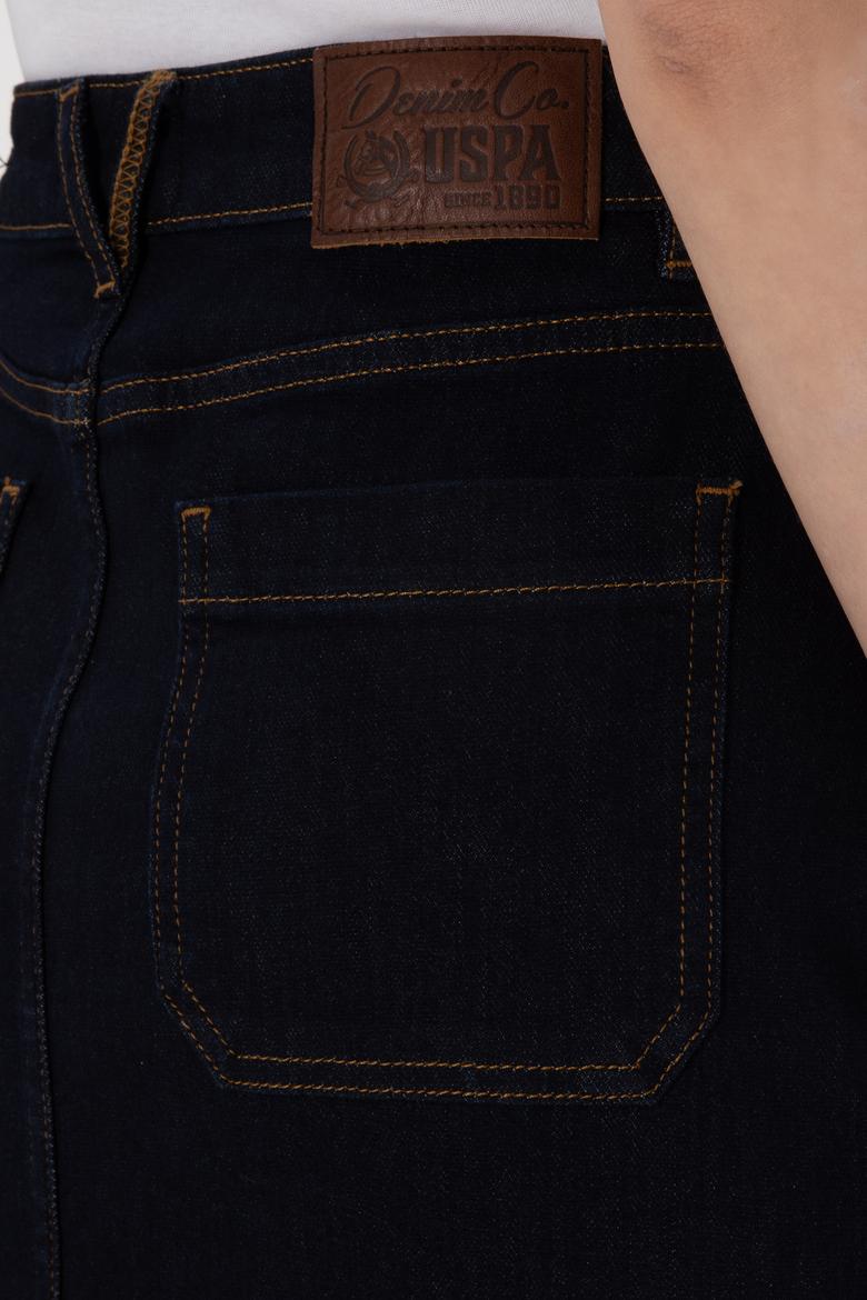 Kadın Koyu Mavi Jean Maxi Boy Etek - 50300149011