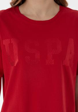 Kadın Kırmızı Bisiklet Yaka Basic Tişört - 50300850102