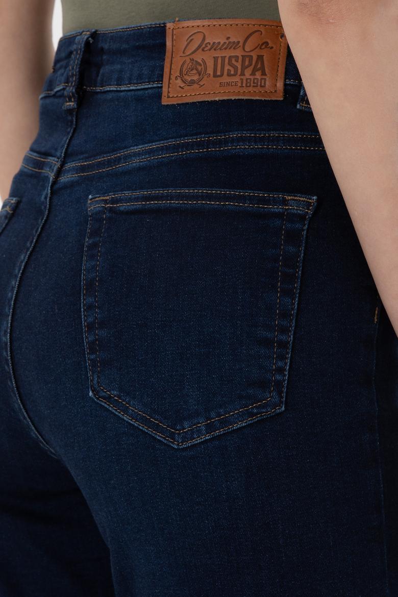 Kadın Koyu Mavi Slim Flare Fit Jean Pantolon - 50308349007