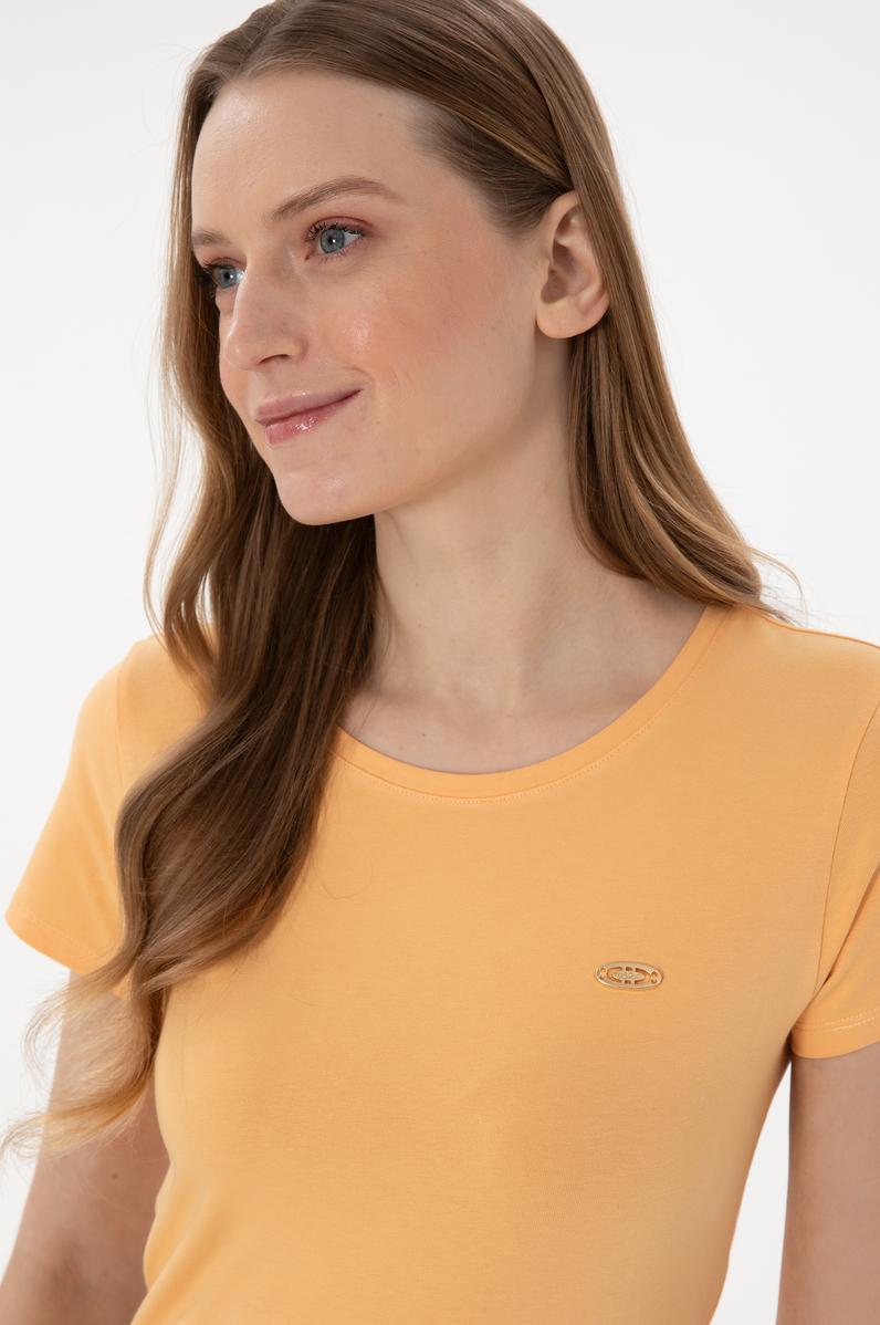 Kadın Kavun Bisiklet Yaka Tişört