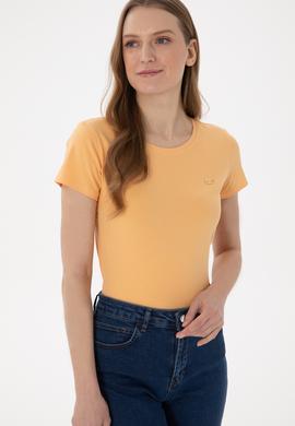 Kadın Kavun Bisiklet Yaka Tişört - 50297915061