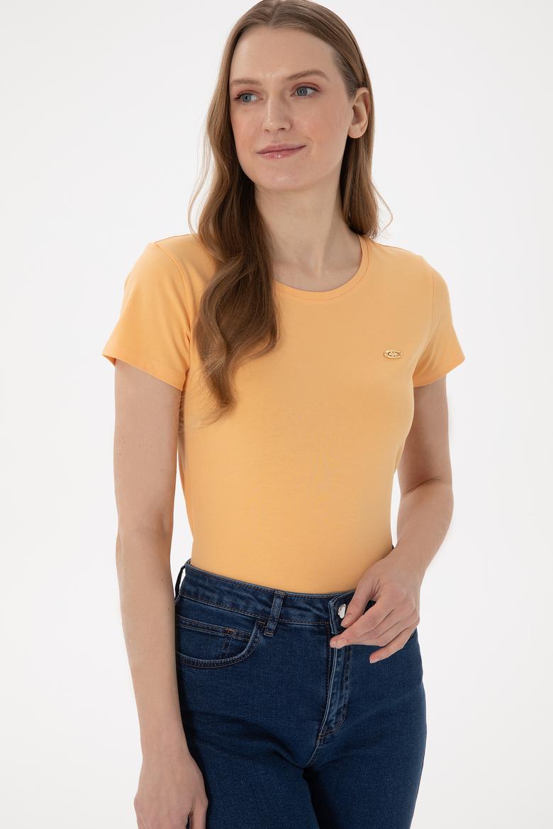 Kadın Kavun Bisiklet Yaka Tişört - 50297915061