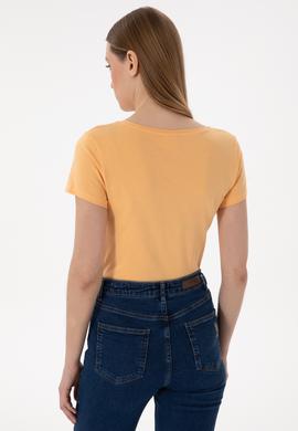 Kadın Kavun Bisiklet Yaka Tişört - 50297915061