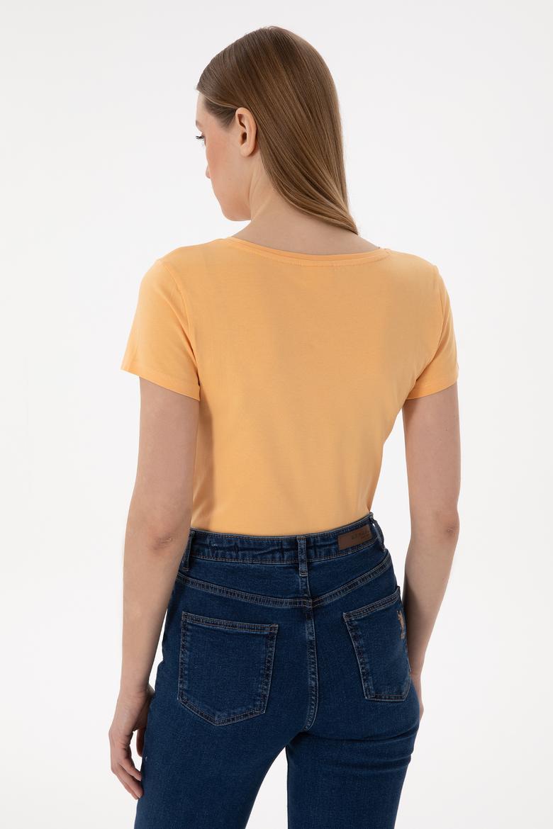 Kadın Kavun Bisiklet Yaka Tişört - 50297915061