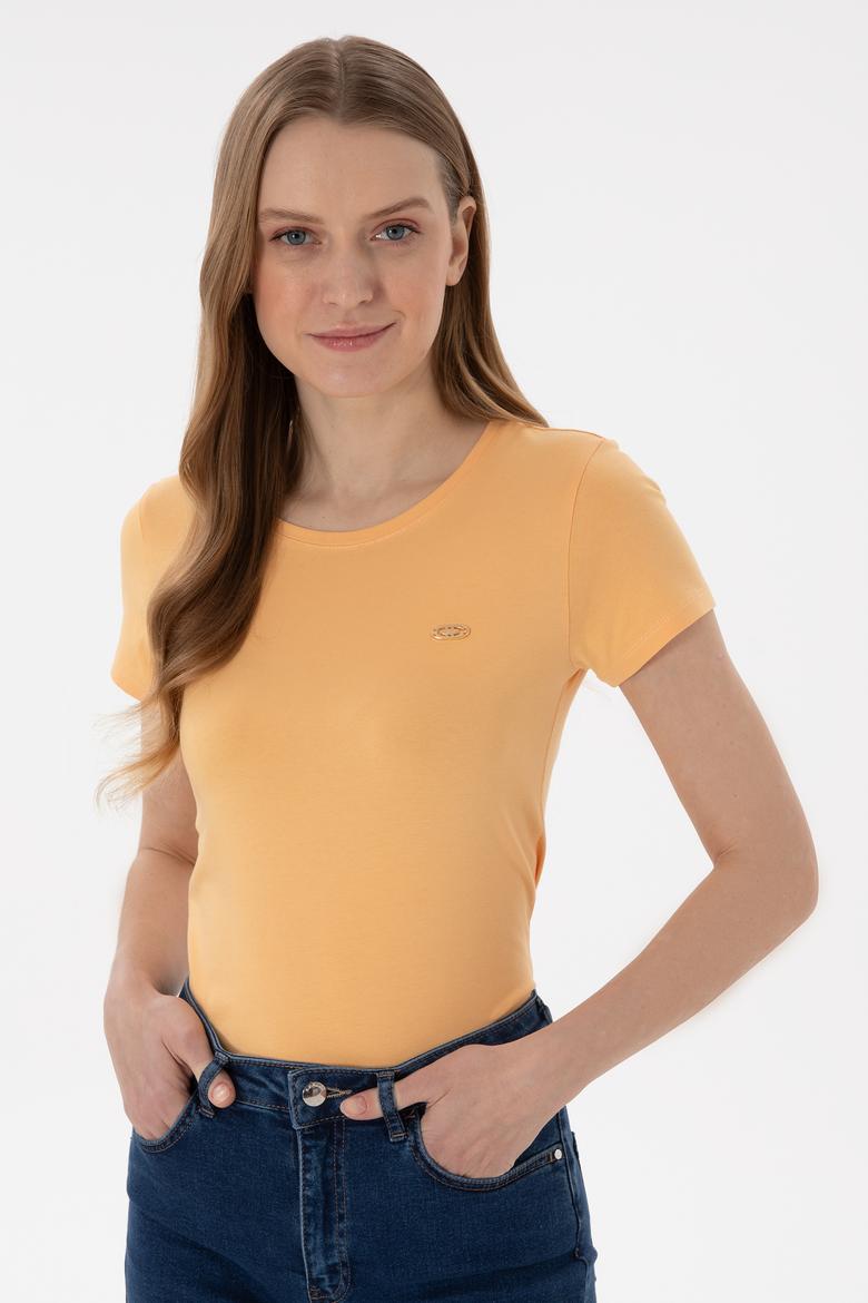 Kadın Kavun Bisiklet Yaka Tişört