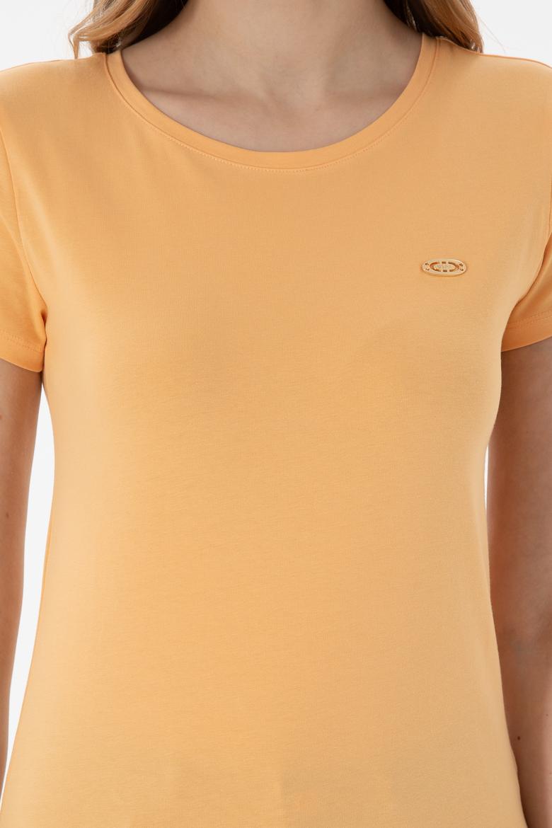 Kadın Kavun Bisiklet Yaka Tişört - 50297915061