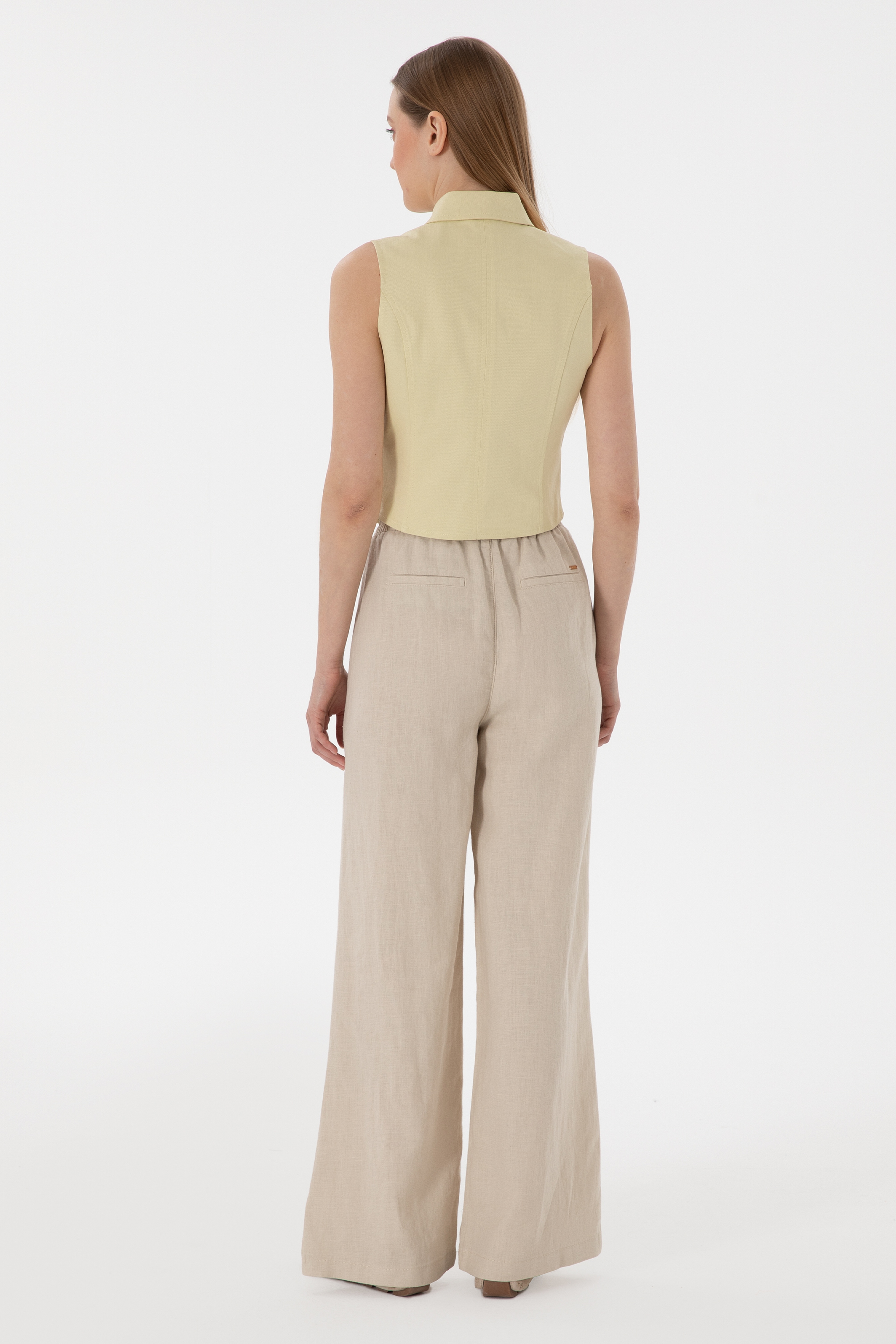 Kadın Taş Loose Relax Fit Kanvas Pantolon