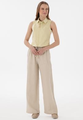 Kadın Taş Loose Relax Fit Kanvas Pantolon - 50306844009