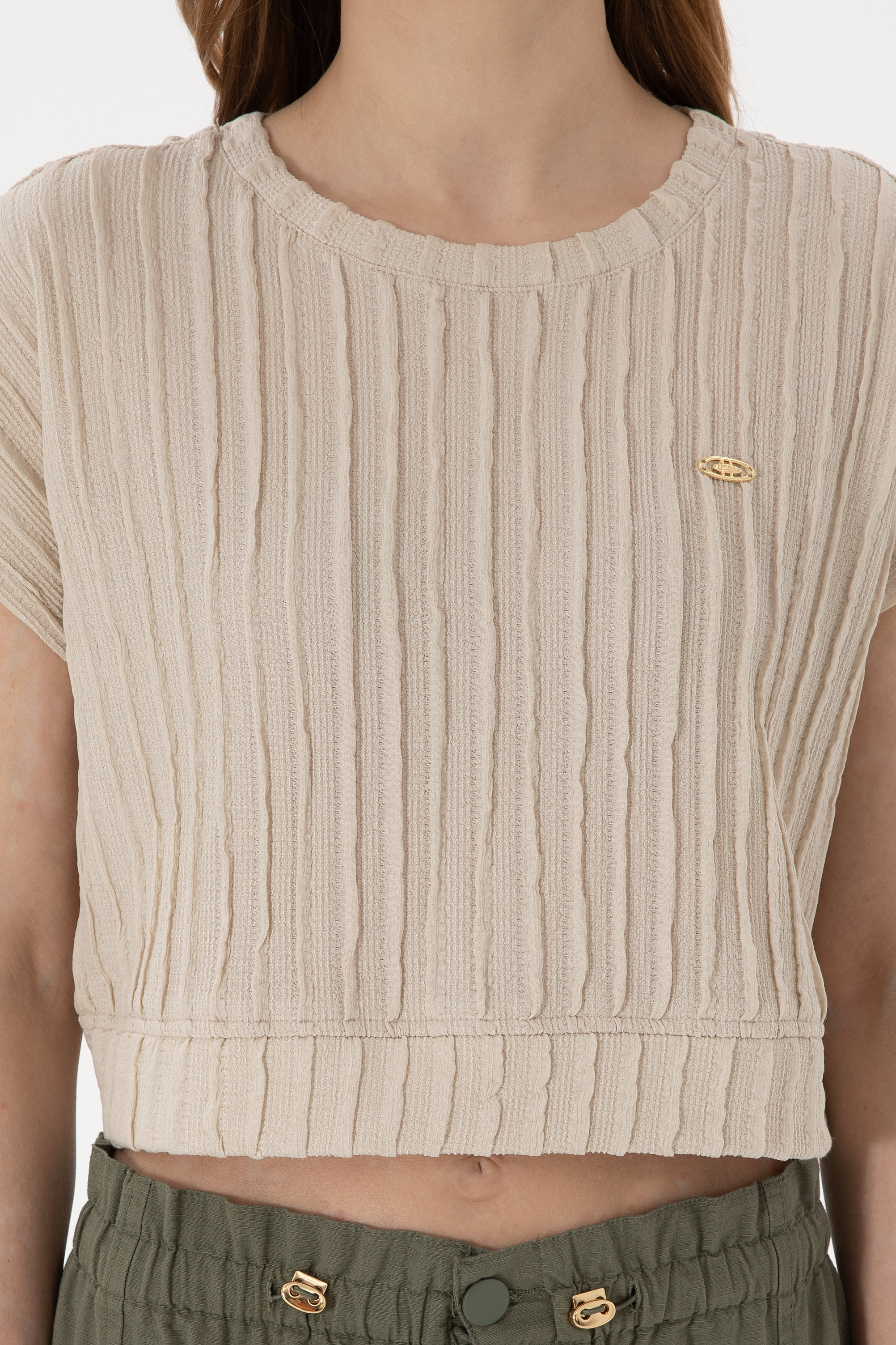 تی شرت یقه گرد Crop Top زنانه یو اس پولو | U.S. Polo Assn. - تصویر 6