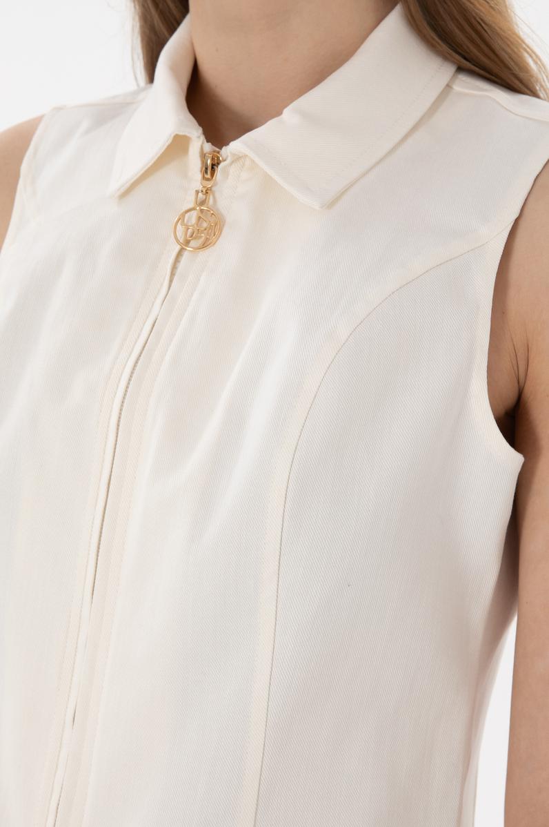 Kadın Krem Kısa Kollu Gömlek