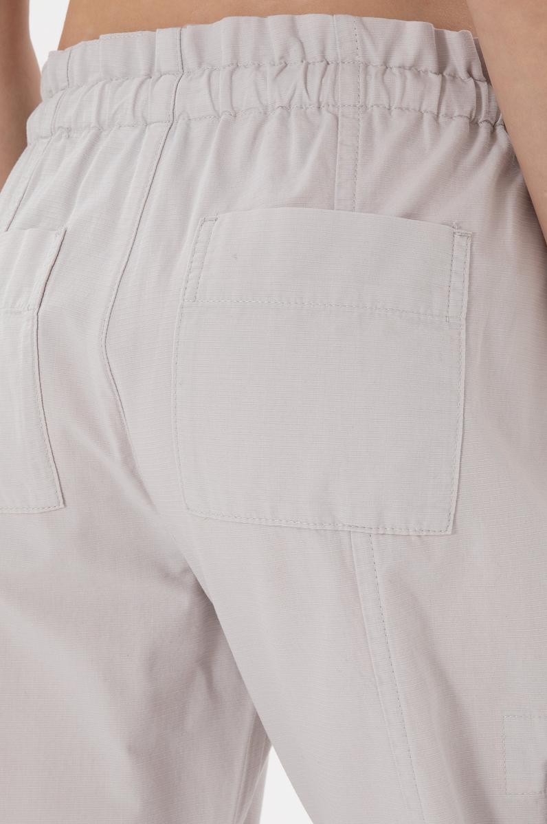 Kadın Açık Gri Jogger Fit Kanvas Pantolon