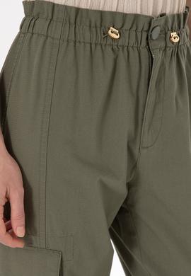 Kadın Koyu Haki Jogger Fit Kanvas Pantolon - 50300356039