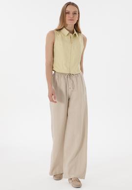 Kadın Açık Haki Kısa Kollu Gömlek - 50299510010