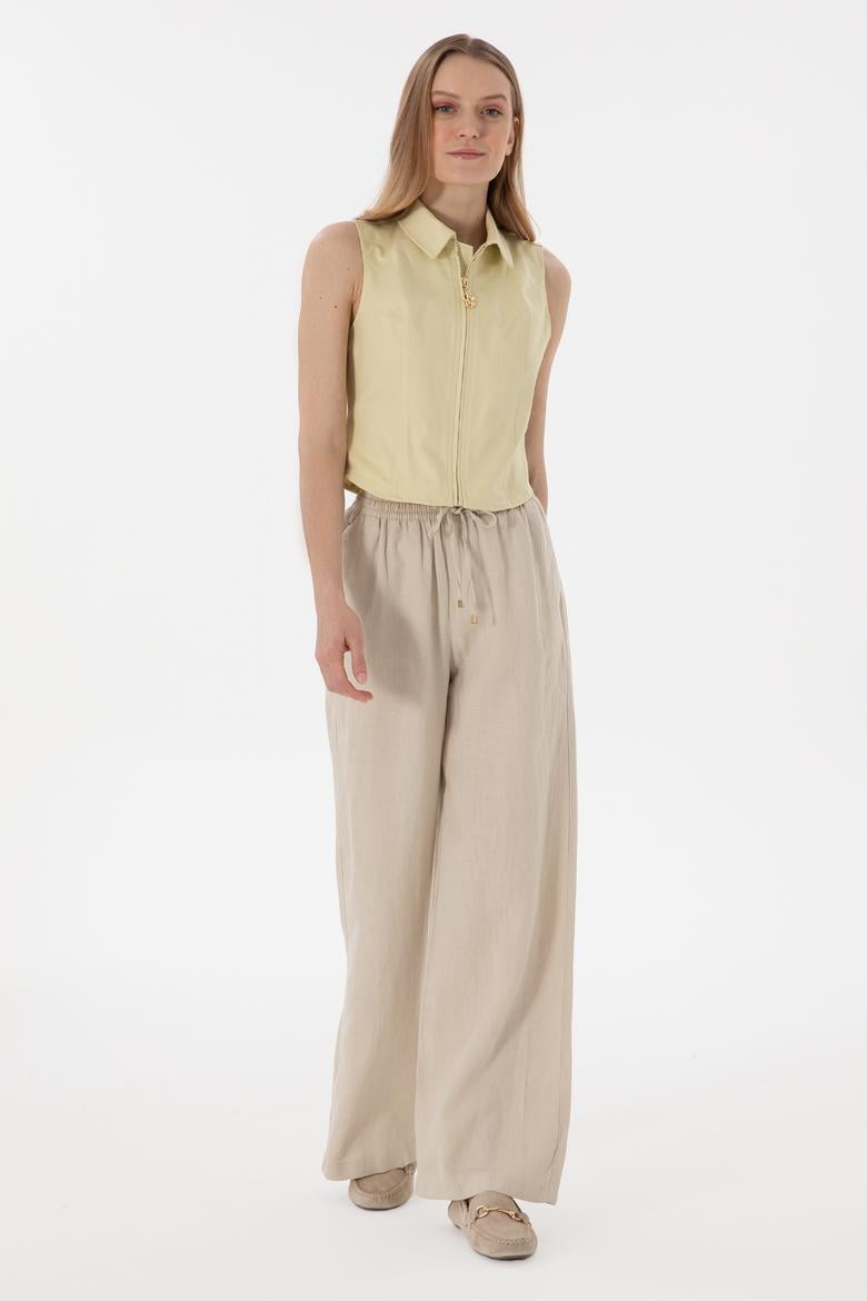 Kadın Açık Haki Kısa Kollu Gömlek - 50299510010