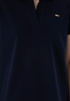 Kadın Lacivert Basic Polo Yaka Tişört - 50305700078