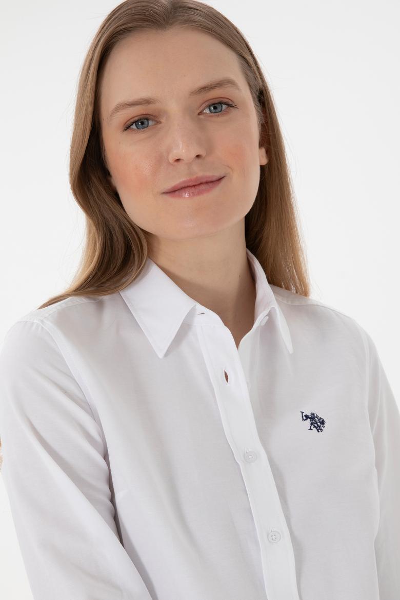 Kadın Beyaz Uzun Kollu Basic Gömlek - 50307726005