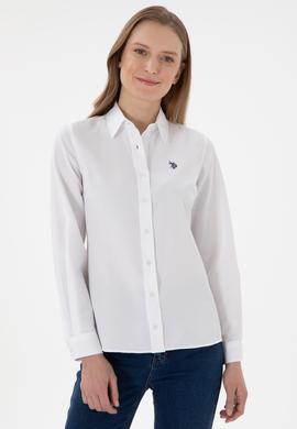 Kadın Beyaz Uzun Kollu Basic Gömlek - 50307726005