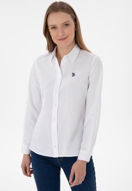Kadın Beyaz Uzun Kollu Basic Gömlek - 50307726005
