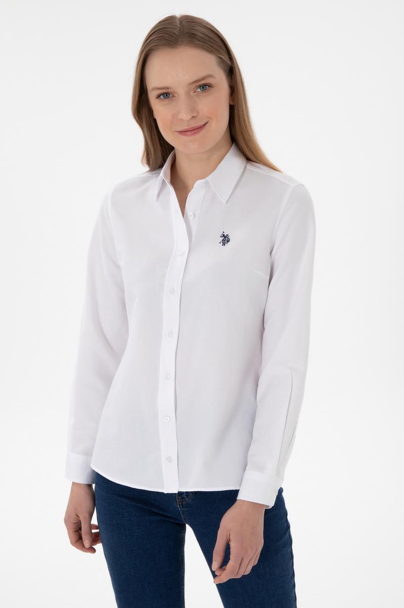Kadın Beyaz Uzun Kollu Basic Gömlek