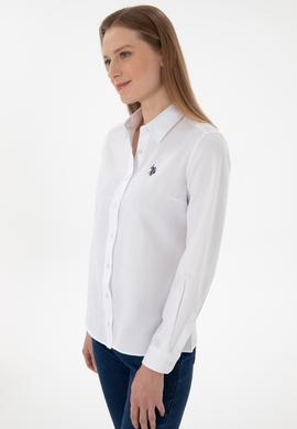 Kadın Beyaz Uzun Kollu Basic Gömlek - 50307726005
