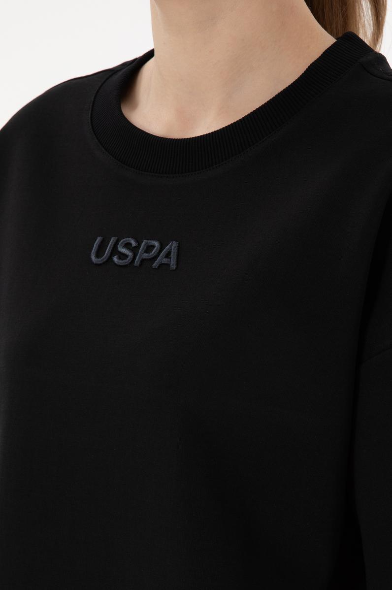 Kadın Siyah Oversize Bisiklet Yaka Tişört