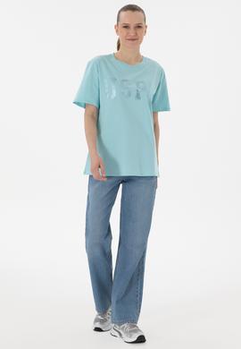 Kadın Aqua Bisiklet Yaka Basic Tişört - 50300850001