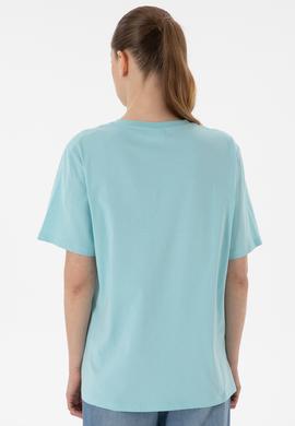 Kadın Aqua Bisiklet Yaka Basic Tişört - 50300850001