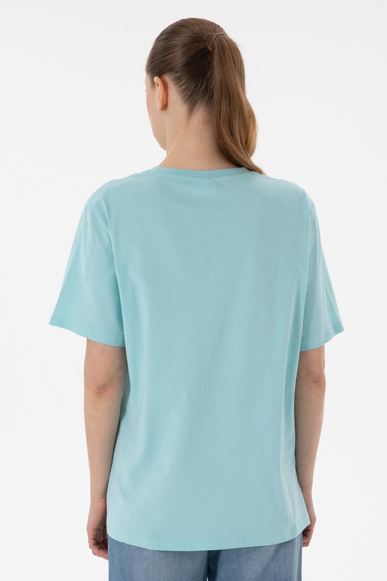 Kadın Aqua Bisiklet Yaka Basic Tişört - 50300850001