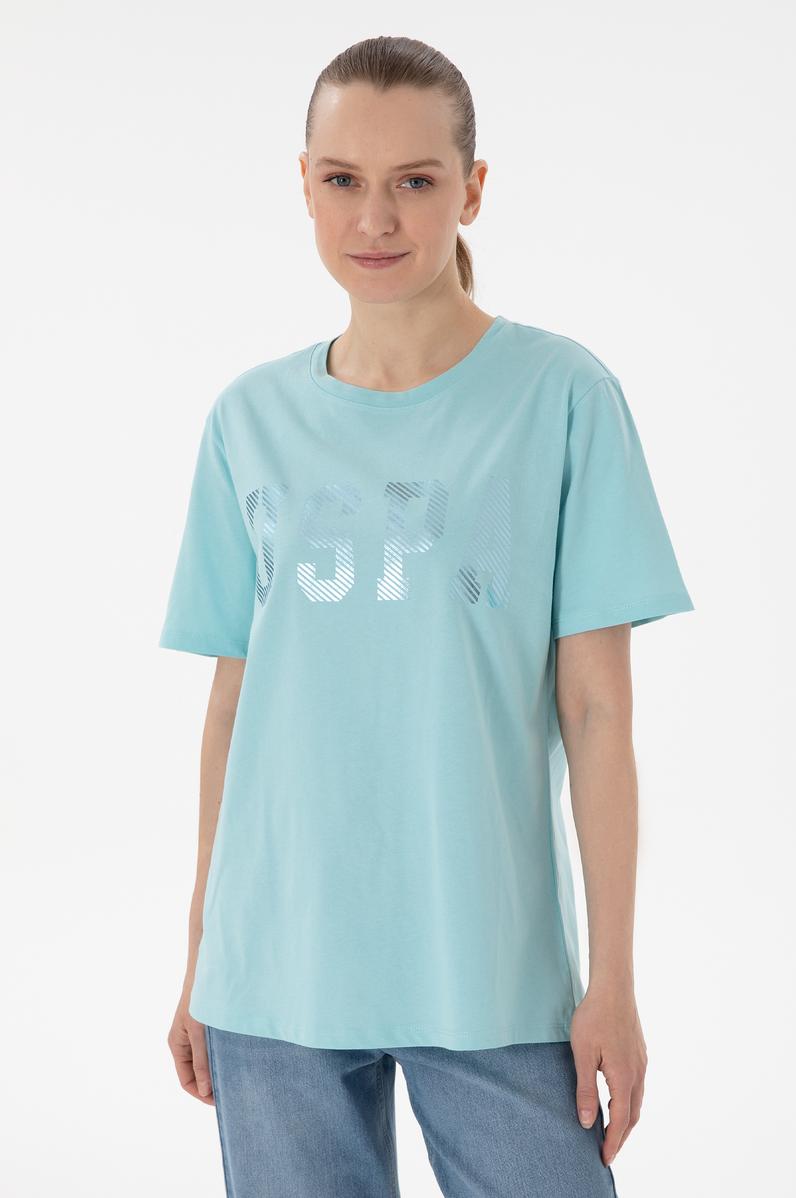 Kadın Aqua Bisiklet Yaka Basic Tişört