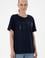 Kadın Lacivert Bisiklet Yaka Basic Tişört