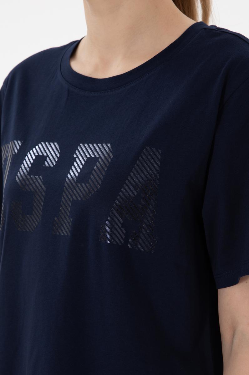 Kadın Lacivert Bisiklet Yaka Basic Tişört
