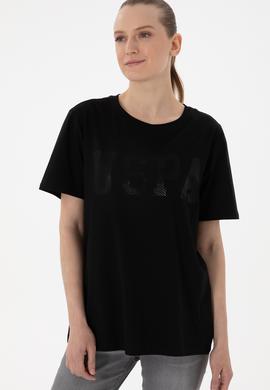 Kadın Siyah Bisiklet Yaka Basic Tişört - 50300850049