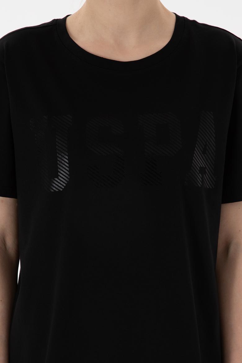 Kadın Siyah Bisiklet Yaka Basic Tişört - 50300850049