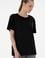 Kadın Siyah Bisiklet Yaka Basic Tişört