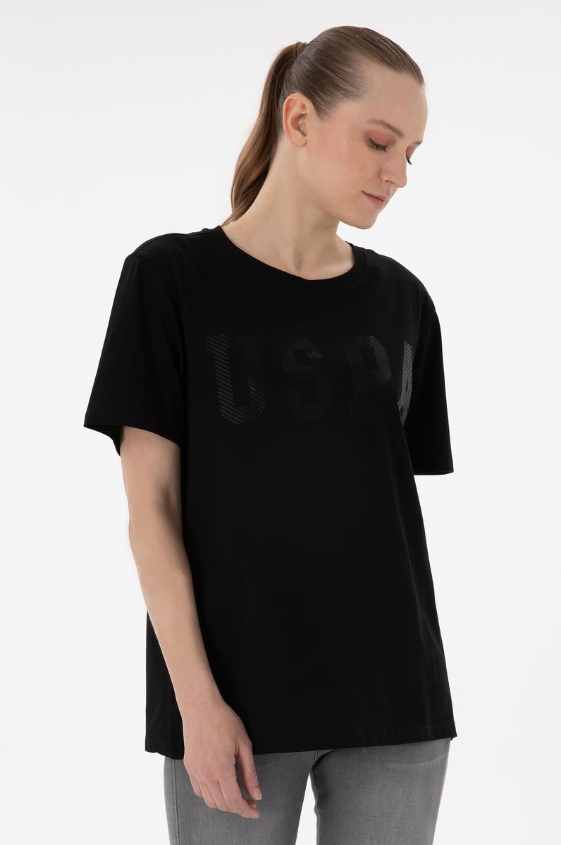 Kadın Siyah Bisiklet Yaka Basic Tişört