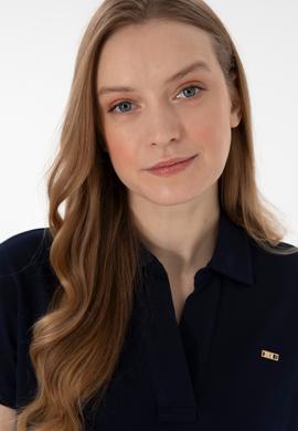 Kadın Lacivert Basic Polo Yaka Tişört - 50305700078