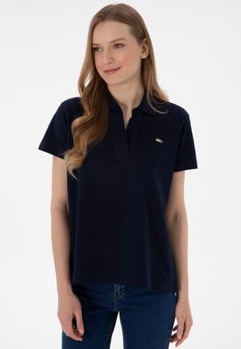 Kadın Lacivert Basic Polo Yaka Tişört - 50305700078