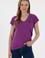 Kadın Mor V Yaka Basic Tişört
