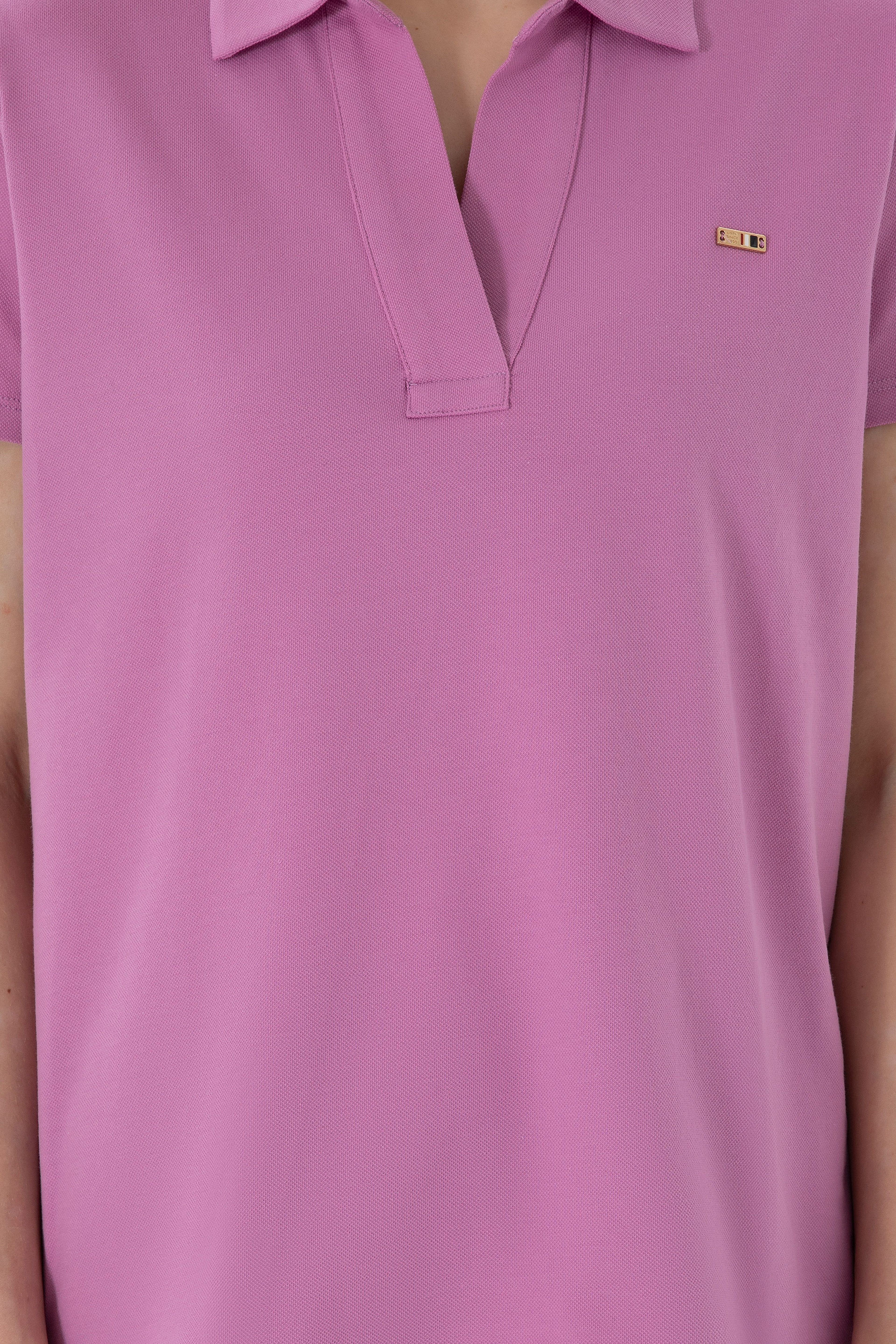 Kadın Pembe Basic Polo Yaka Tişört - Image 7