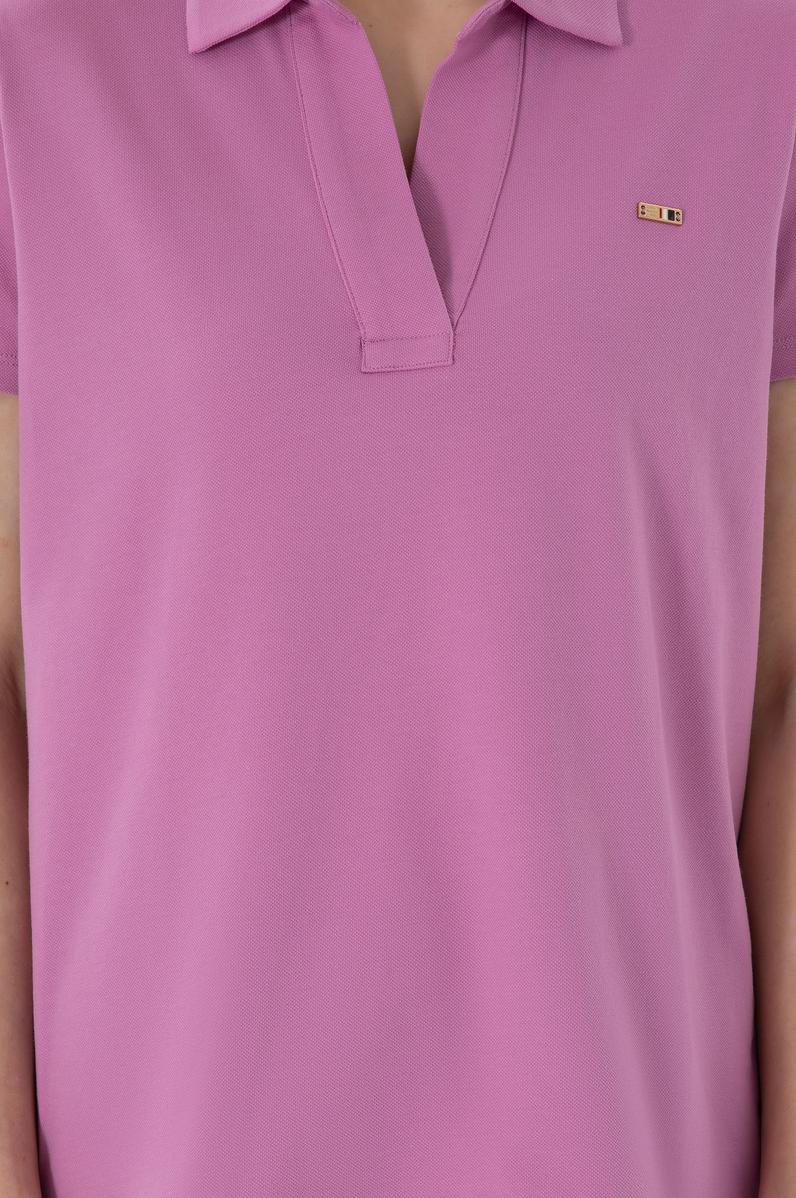 Kadın Pembe Basic Polo Yaka Tişört