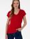 Kadın Kırmızı V Yaka Basic Tişört