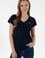 Kadın Lacivert V Yaka Basic Tişört
