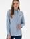 Kadın Açık Mavi Keten Karışımlı Uzun Kollu Basic Gömlek