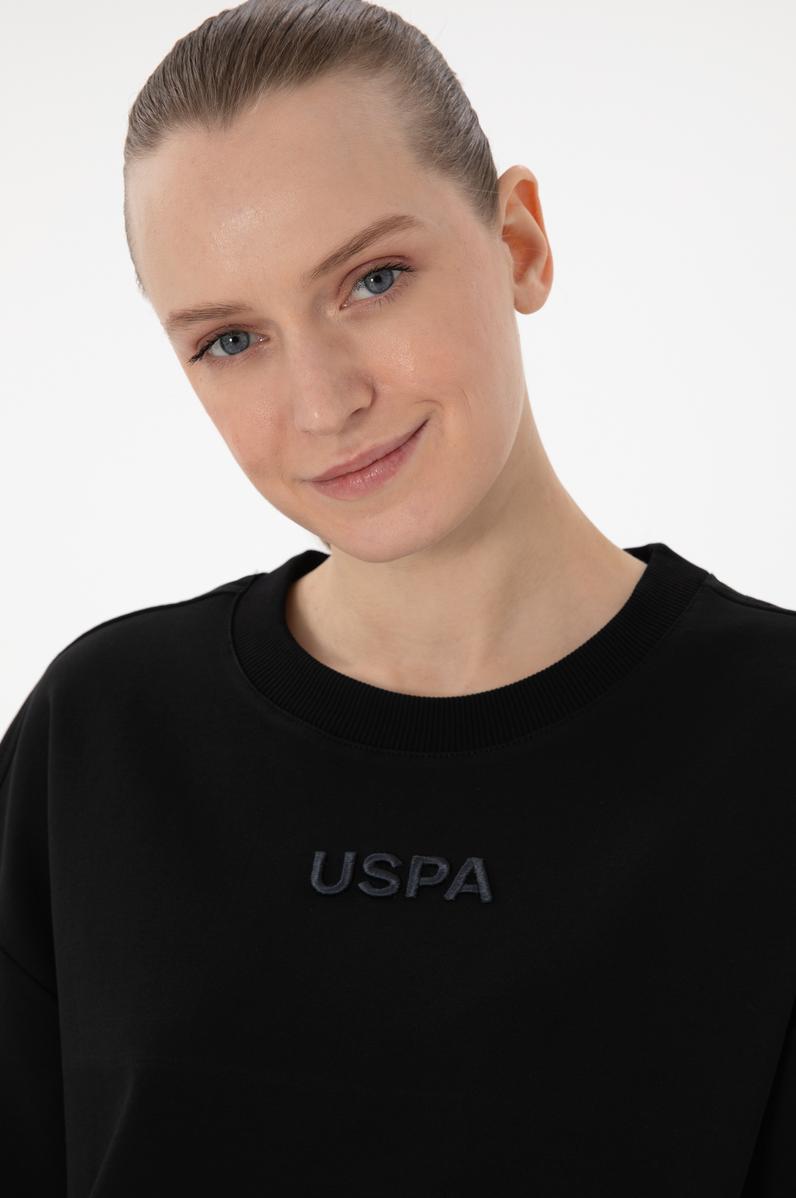 Kadın Siyah Oversize Bisiklet Yaka Tişört