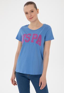 Kadın Koyu Mavi Bisiklet Yaka Basic Tişört - 50280036149