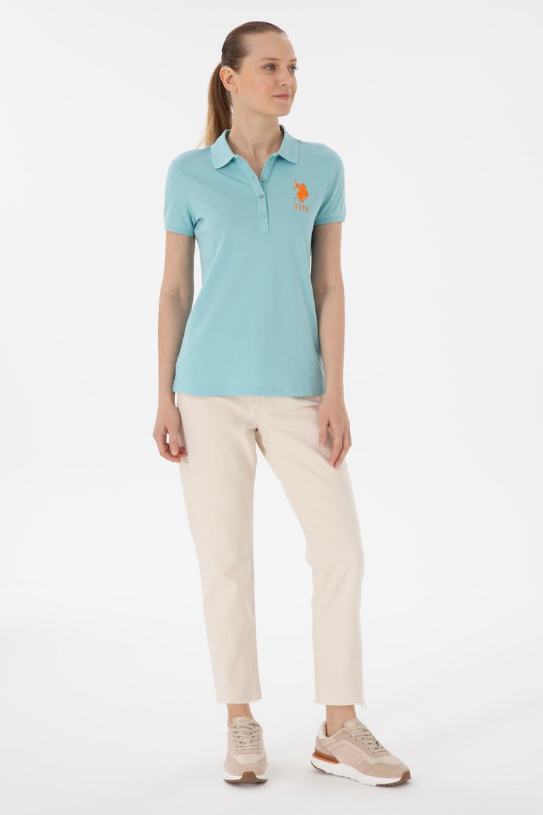 Kadın Su Yeşili Basic Polo Yaka Tişört - 50280063057